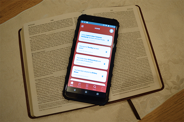 The WBS Lite app displayed on a Bible