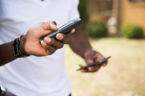 A person using a smartphone