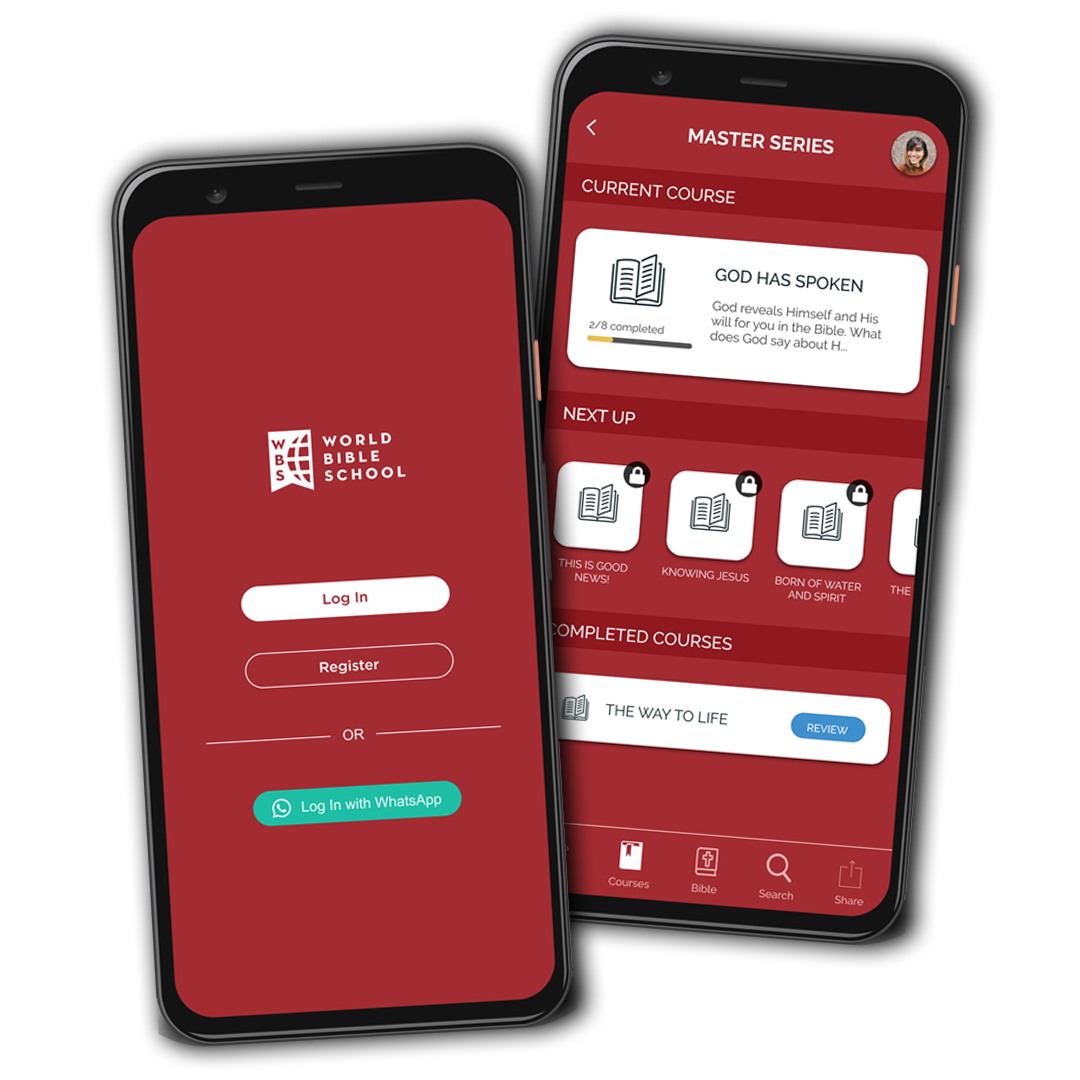 Two phones displaying the WBS Lite app